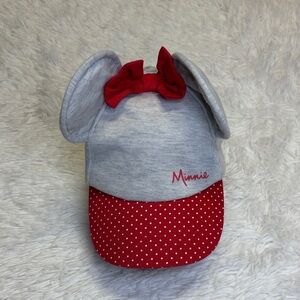 DISNEY Minnie Mouse Gray and Red Kids Cap girls adjustable gently used